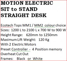 Motion Electric Sit And Stand Straight Desk